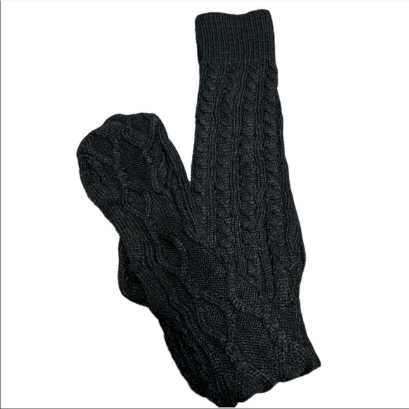 Over the knee black cable knit socks stockings - Picture 5 of 9